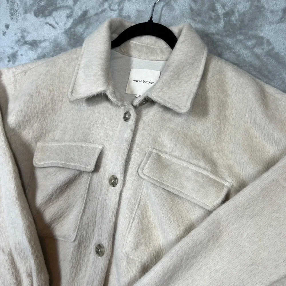 Thread & Supply Traverse City Jacket Women's Medium Ivory Classic Preppy Money - Picture 3 of 12